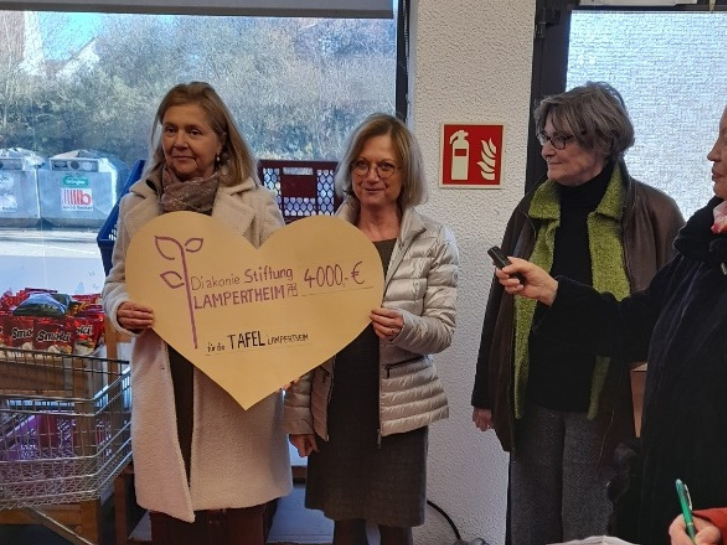 Großzügige Unterstützung der Diakonie Stiftung Lampertheim für die Tafel Lampertheim