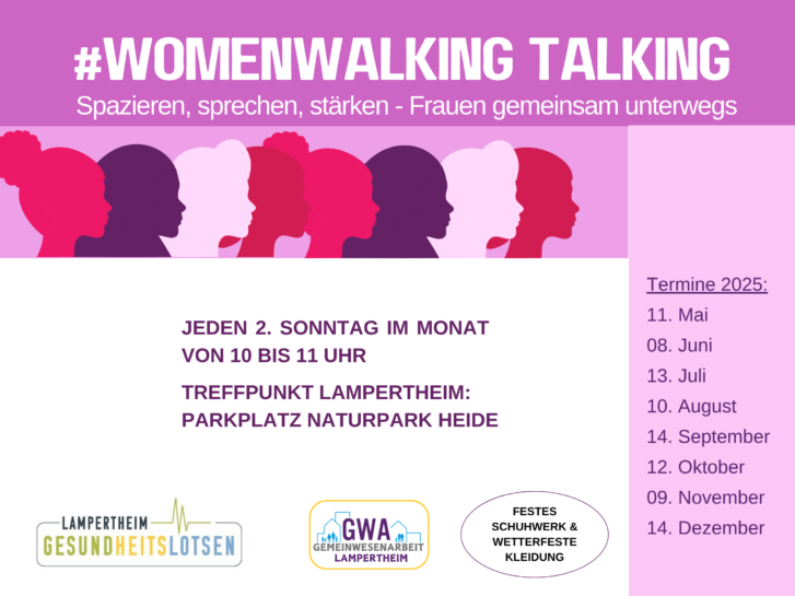 #WomenWalkingTalking. Jeden 2. Sonntag im Monat am Parkplatz Heide