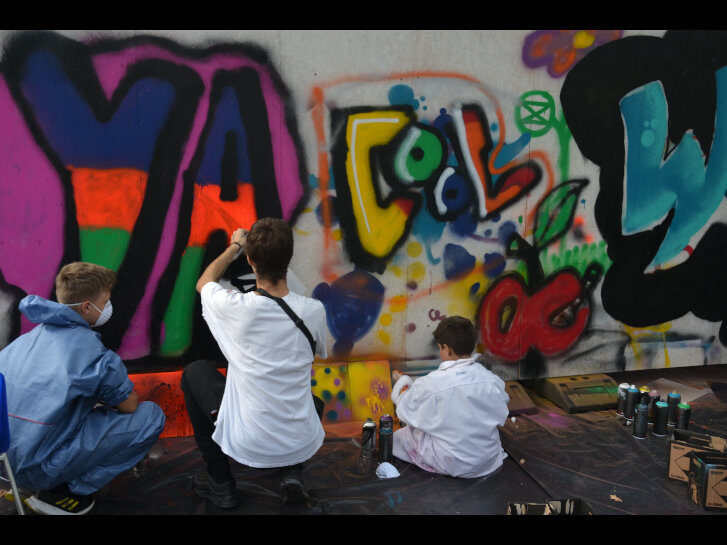 Ein Highlight am Tag der offenen Tür: der Graffiti-Workshop für junge Menschen. Foto: Gerhard Blind