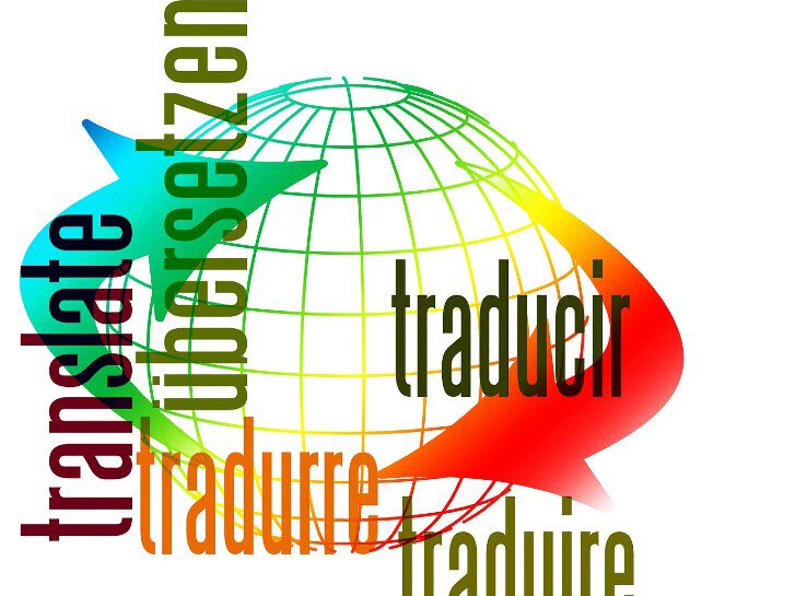 Grafik mit dem Wort Übersetzen in verschiedenen Sprachen