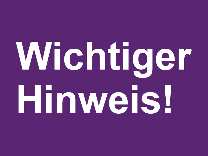 Warnung: Wichtiger Hinweis!